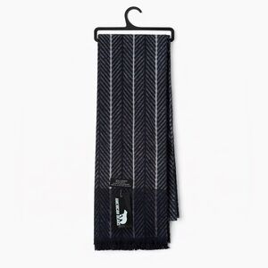 Cashmere Black and Gray Striped Scarf